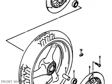 FRONT WHEEL - GSXR1100 1991 (M) (E01 E02 E04 15 16 17 18 21 22 24 25 34 39 53)
