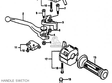 HANDLE SWITCH - GSXR1100 1991 (M) (E01 E02 E04 15 16 17 18 21 22 24 25 34 39 53)