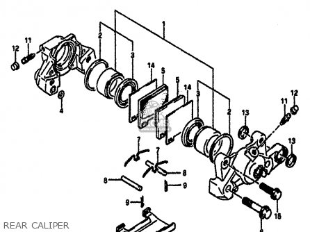REAR CALIPER - GSXR1100 1991 (M) (E01 E02 E04 15 16 17 18 21 22 24 25 34 39 53)