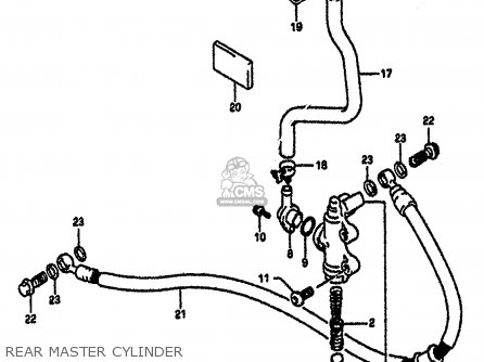 REAR MASTER CYLINDER - GSXR1100 1991 (M) (E01 E02 E04 15 16 17 18 21 22 24 25 34 39 53)
