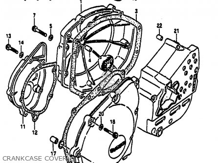 CRANKCASE COVER - GSXR1100 1991 (M) (E01 E02 E04 15 16 17 18 21 22 24 25 34 39 53)