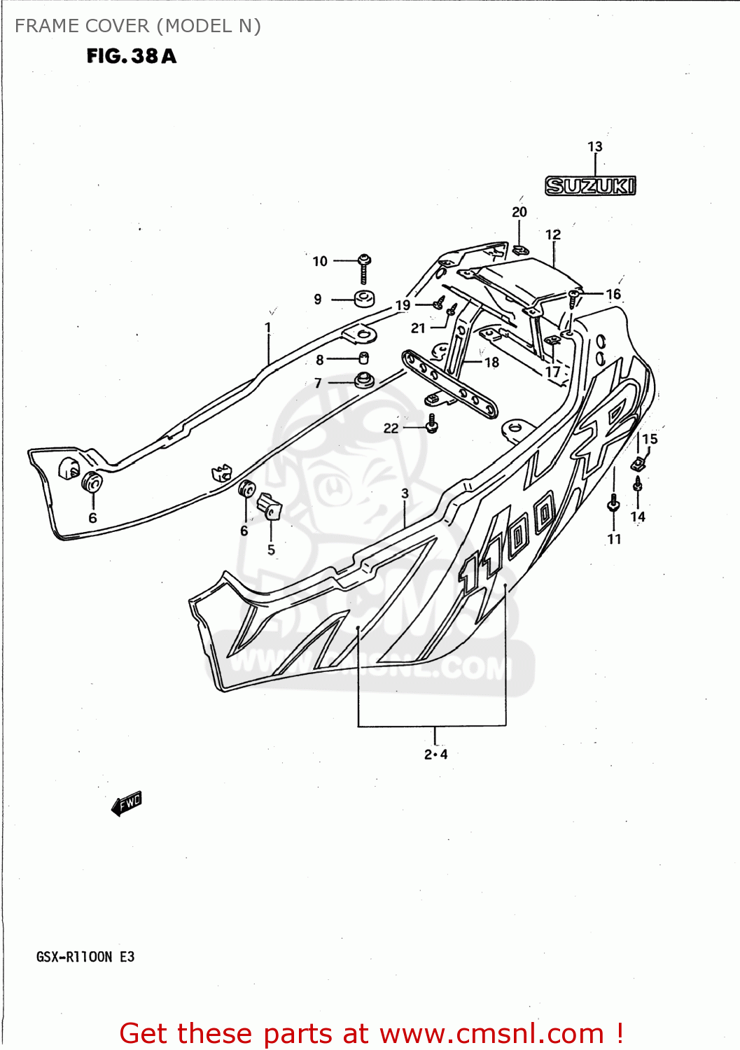 Suzuki GSXR1100 1991 (M) USA (E03) FRAME COVER (MODEL N) - buy original ...