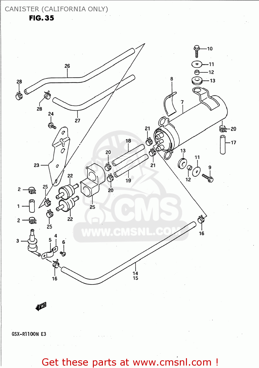 CANISTER (CALIFORNIA ONLY) GSXR1100 1991 (M) USA (E03)