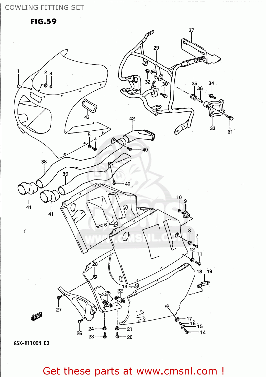 COWLING FITTING SET GSXR1100 1991 (M) USA (E03)