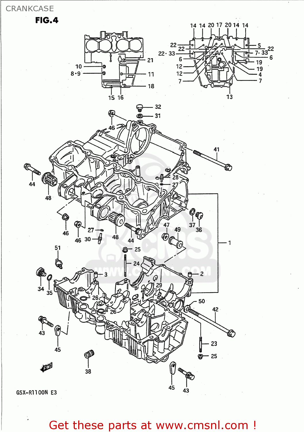 CRANKCASE GSXR1100 1991 (M) USA (E03)