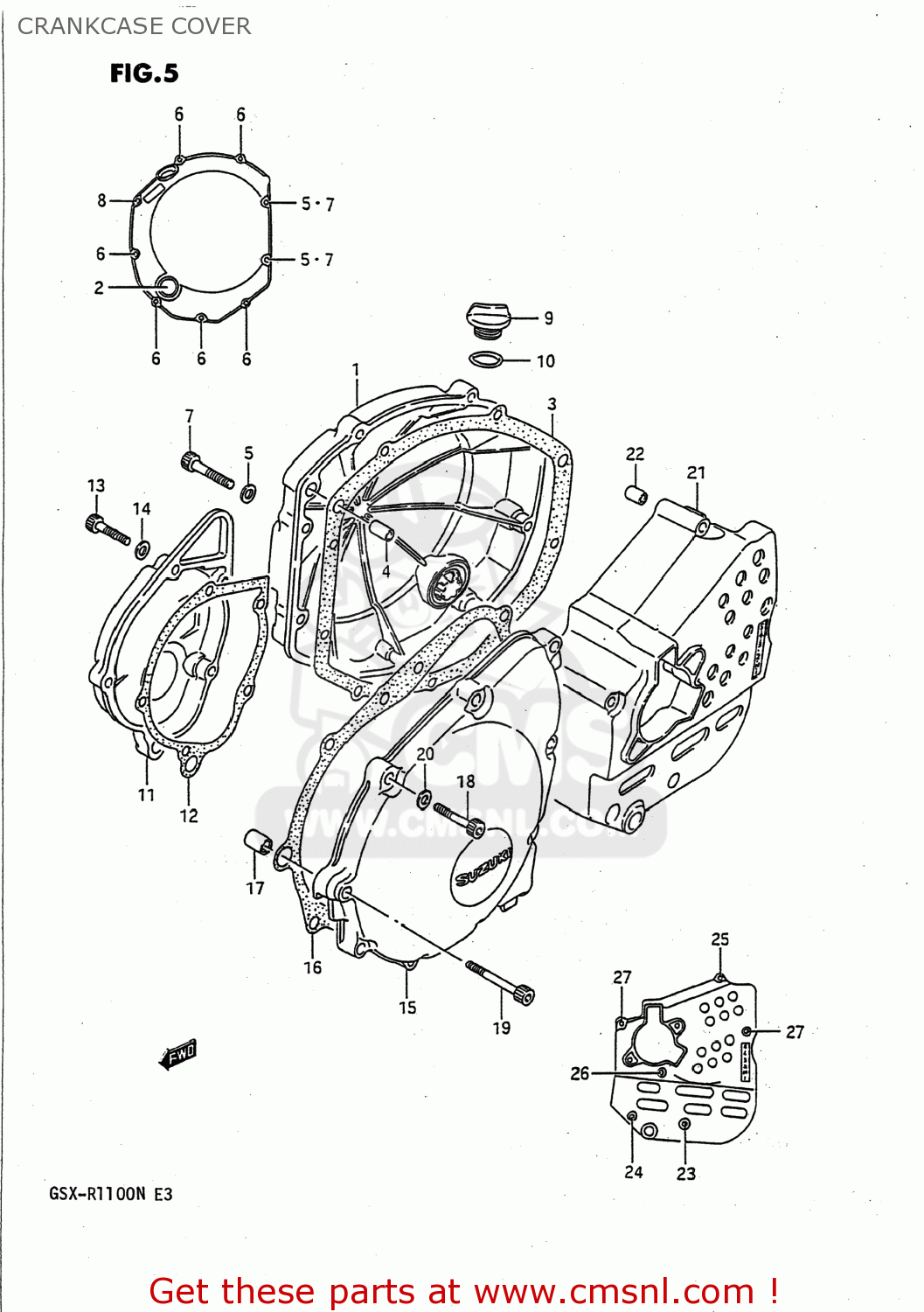 CRANKCASE COVER GSXR1100 1991 (M) USA (E03)