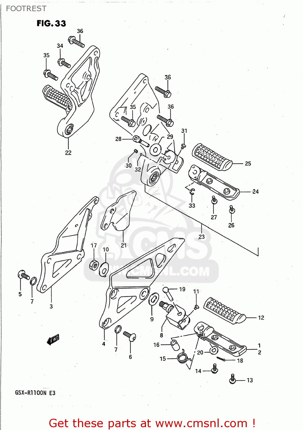 FOOTREST GSXR1100 1991 (M) USA (E03)