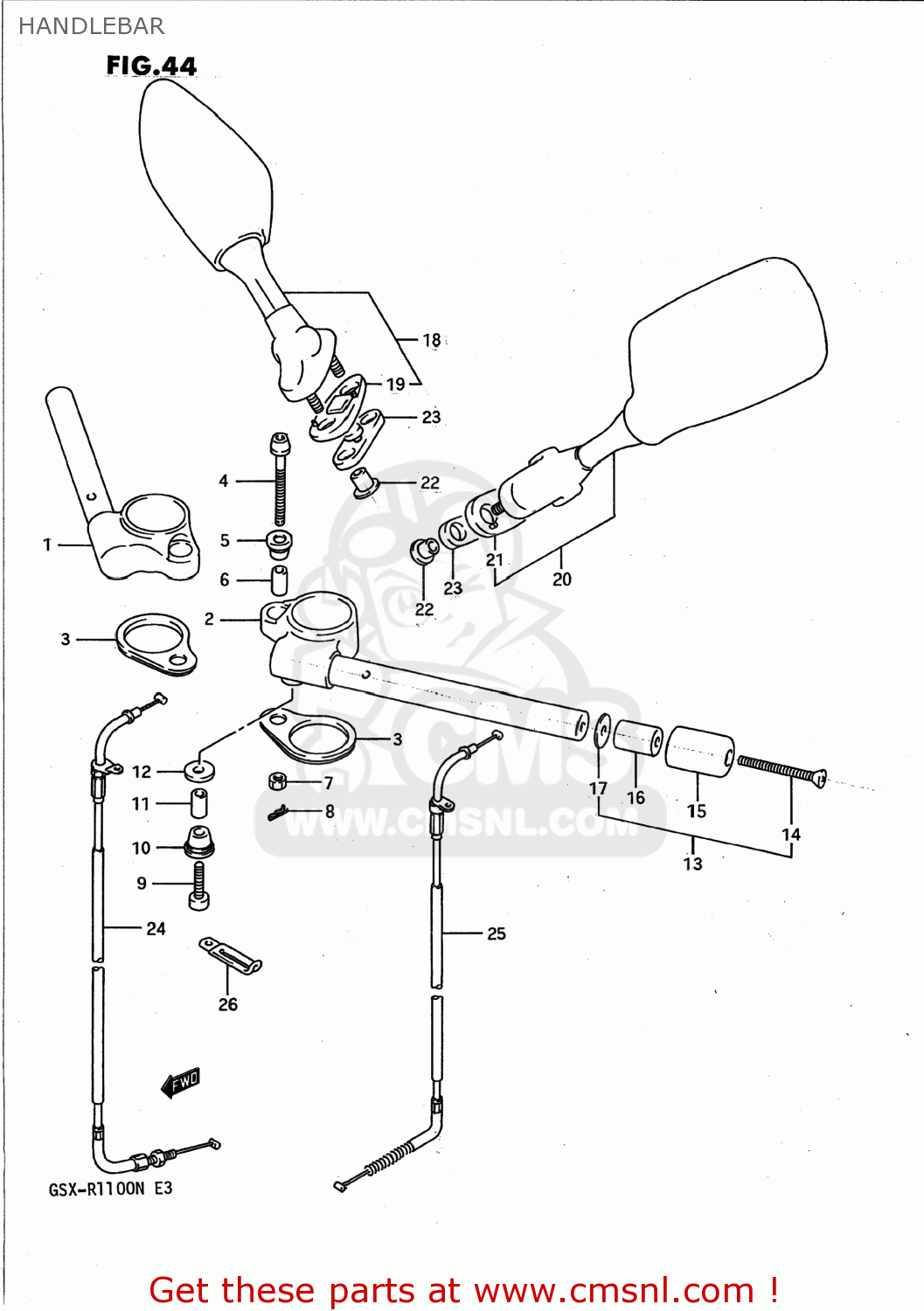 HANDLEBAR GSXR1100 1991 (M) USA (E03)