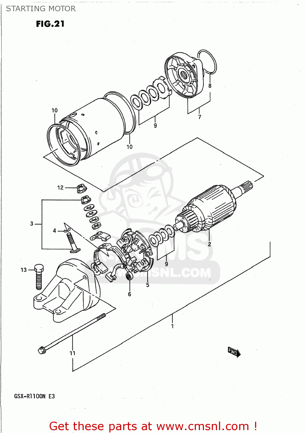 STARTING MOTOR GSXR1100 1991 (M) USA (E03)