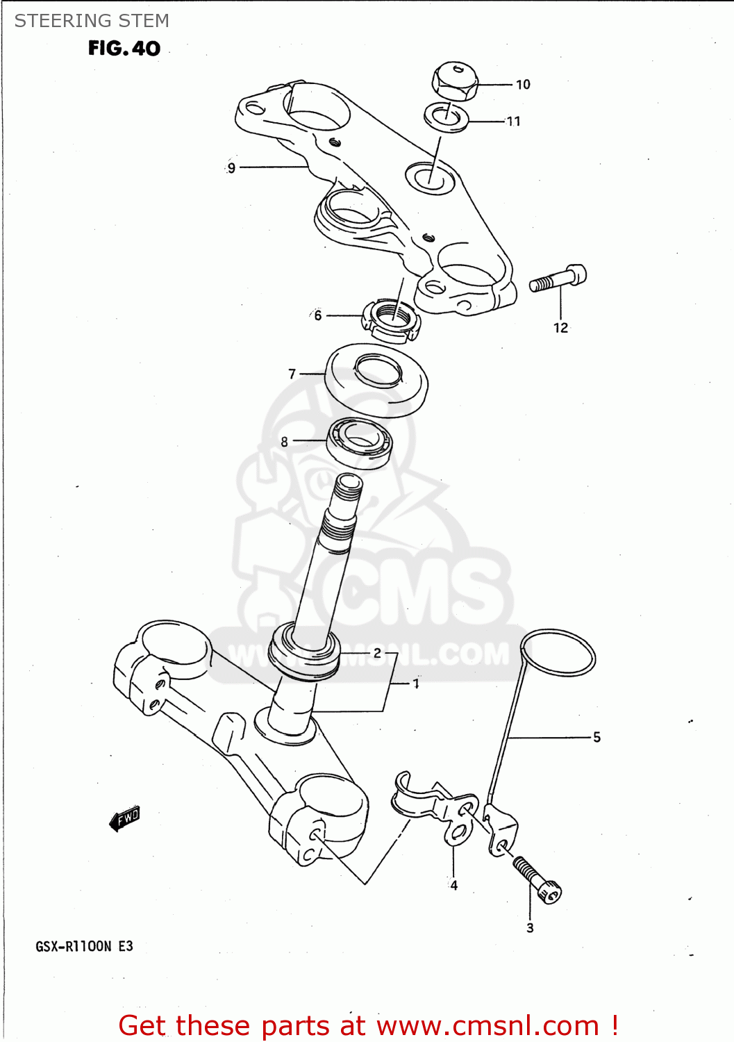 STEERING STEM GSXR1100 1991 (M) USA (E03)