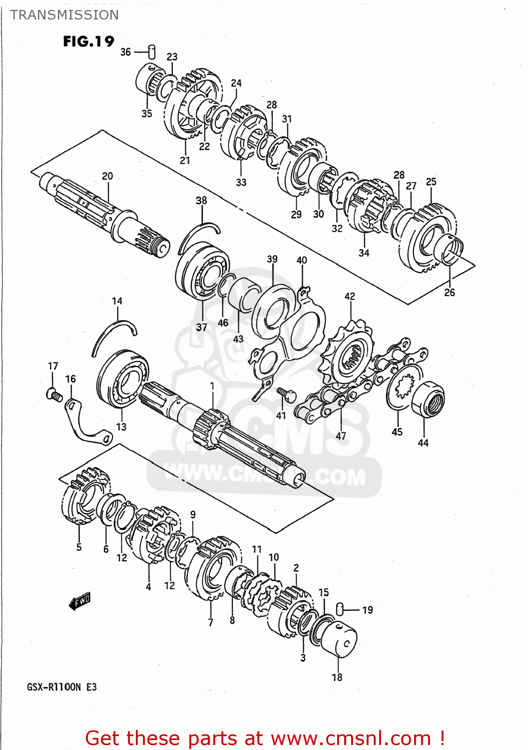 TRANSMISSION GSXR1100 1991 (M) USA (E03)