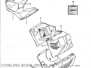 COWLING BODY (MODEL N) - GSXR1100 1991 (M) USA (E03)