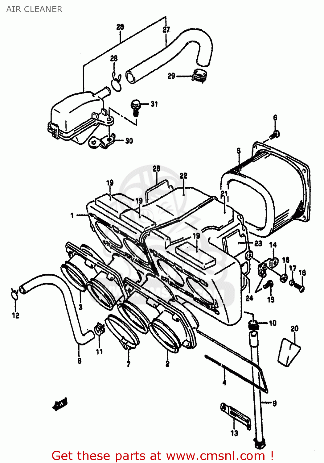 AIR CLEANER GSXR1100 1992 (N) (E01 E02 E04 15 16 17 18 21 22 24 25 34 39 53)