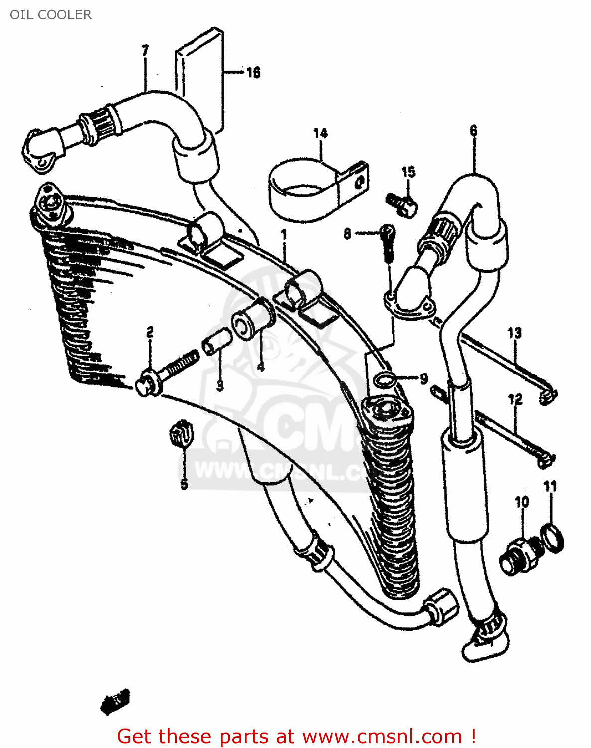 OIL COOLER GSXR1100 1992 (N) (E01 E02 E04 15 16 17 18 21 22 24 25 34 39 53)
