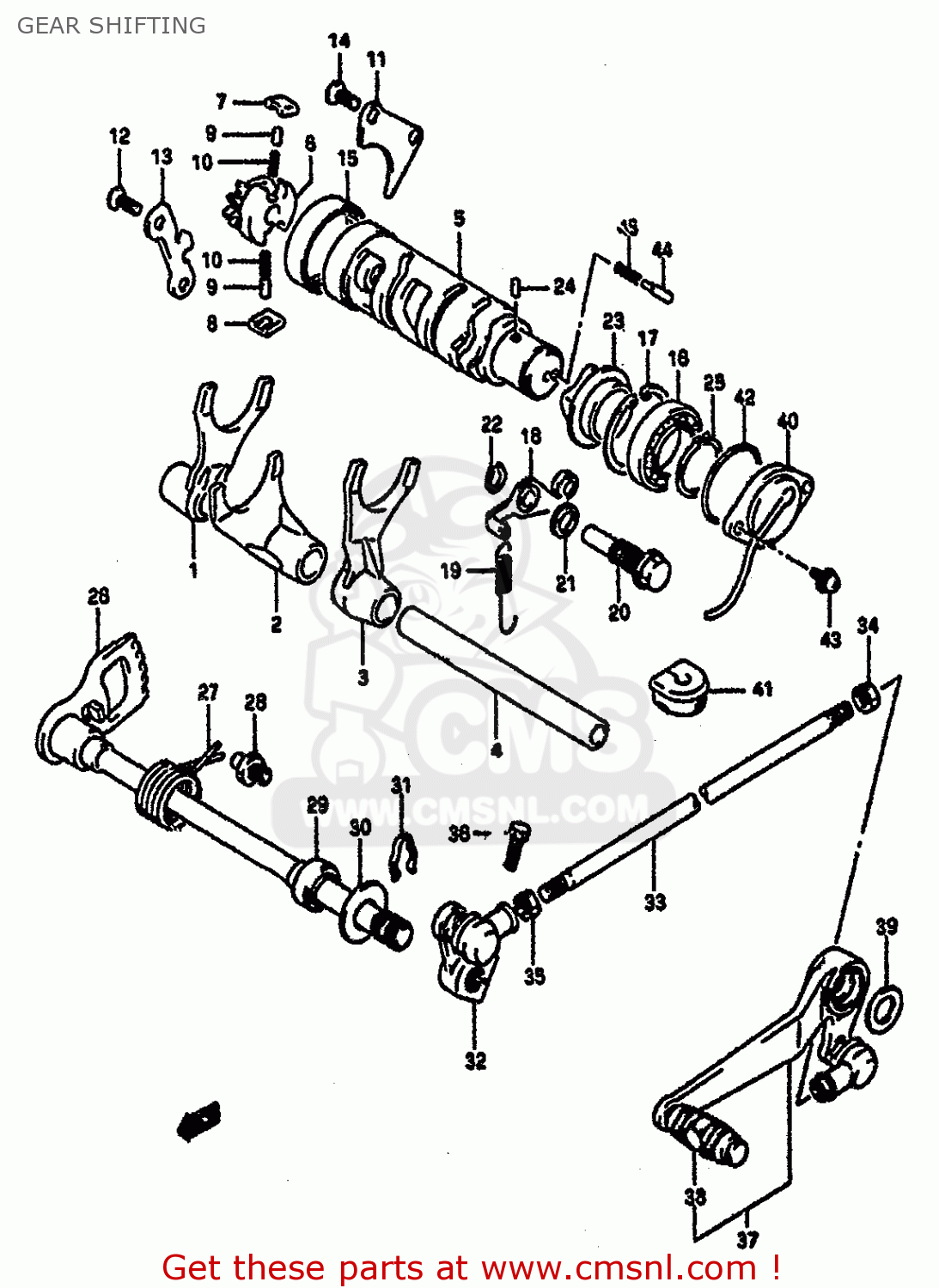 GEAR SHIFTING GSXR1100 1992 (N) (E01 E02 E04 15 16 17 18 21 22 24 25 34 39 53)