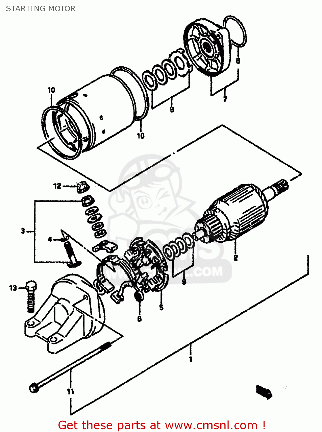STARTING MOTOR GSXR1100 1992 (N) (E01 E02 E04 15 16 17 18 21 22 24 25 34 39 53)
