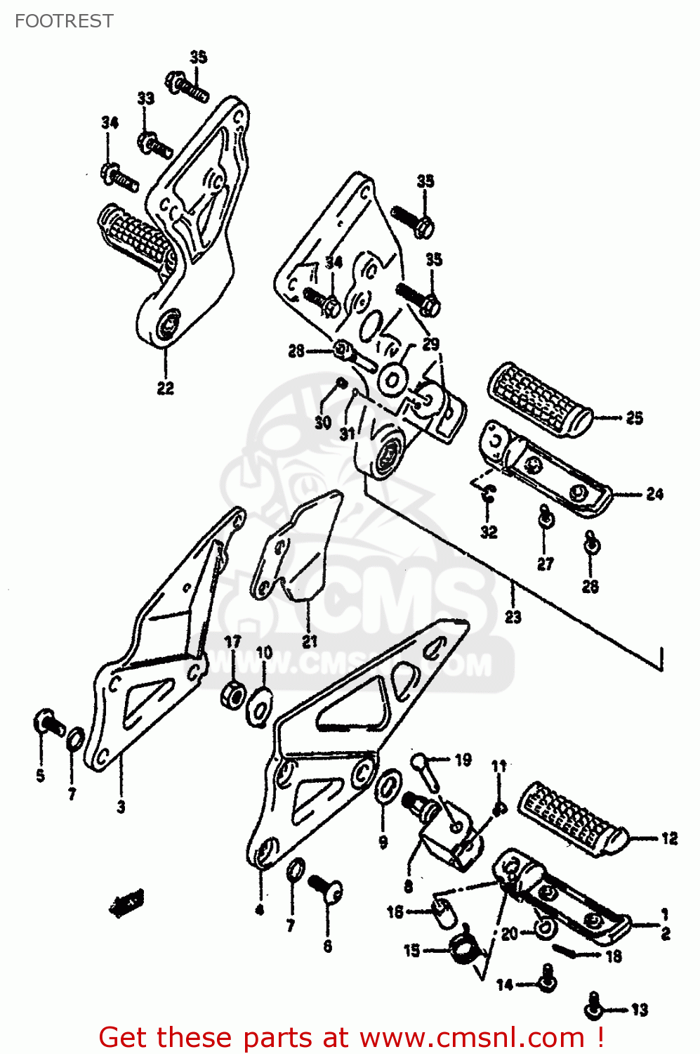 FOOTREST GSXR1100 1992 (N) (E01 E02 E04 15 16 17 18 21 22 24 25 34 39 53)