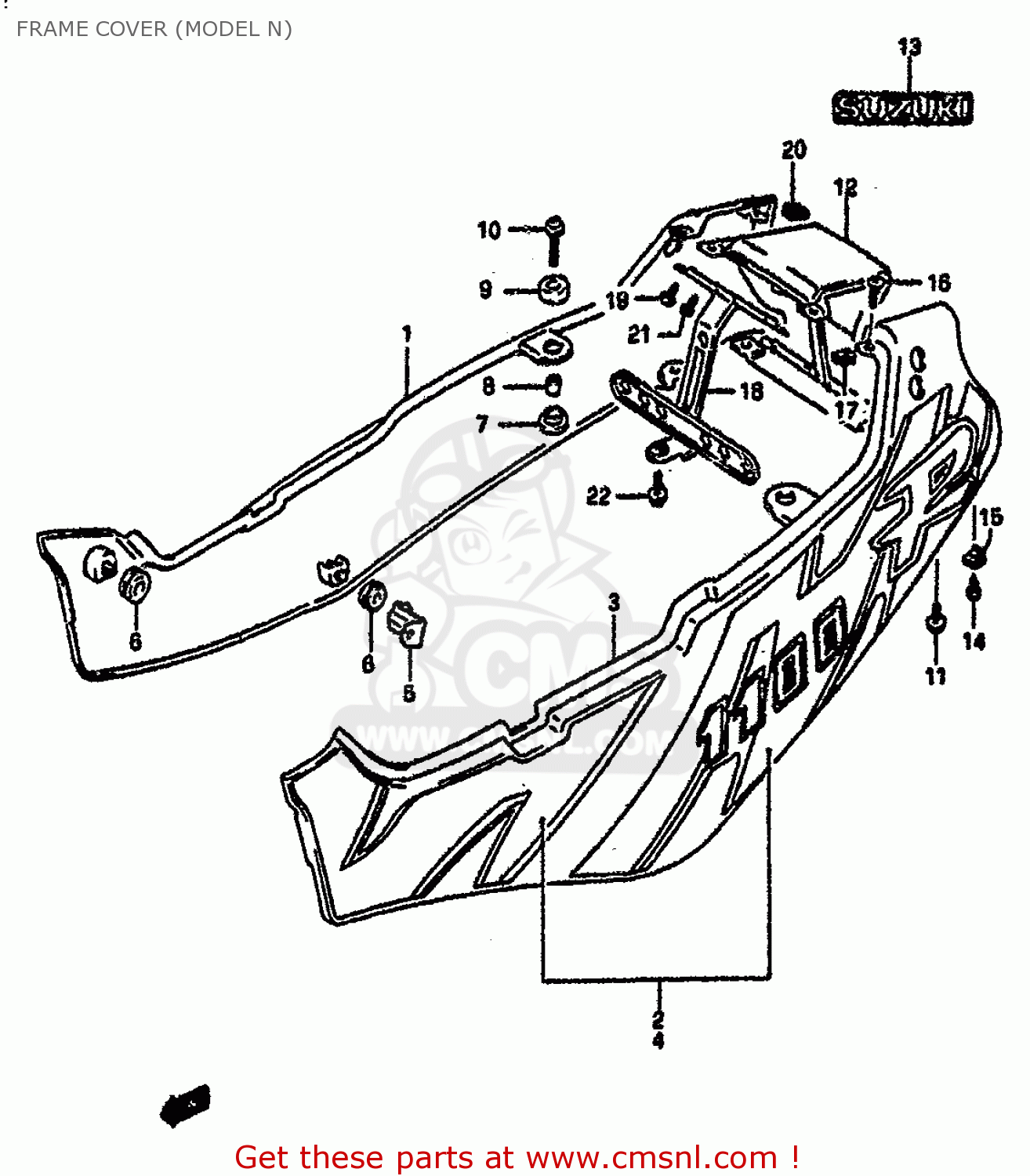 FRAME COVER (MODEL N) GSXR1100 1992 (N) (E01 E02 E04 15 16 17 18 21 22 24 25 34 39 53)