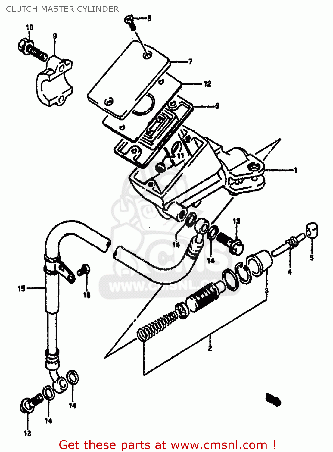 CLUTCH MASTER CYLINDER GSXR1100 1992 (N) (E01 E02 E04 15 16 17 18 21 22 24 25 34 39 53)