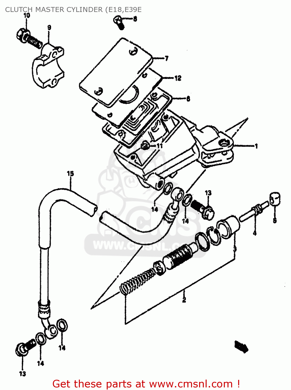 CLUTCH MASTER CYLINDER (E18,E39E GSXR1100 1992 (N) (E01 E02 E04 15 16 17 18 21 22 24 25 34 39 53)