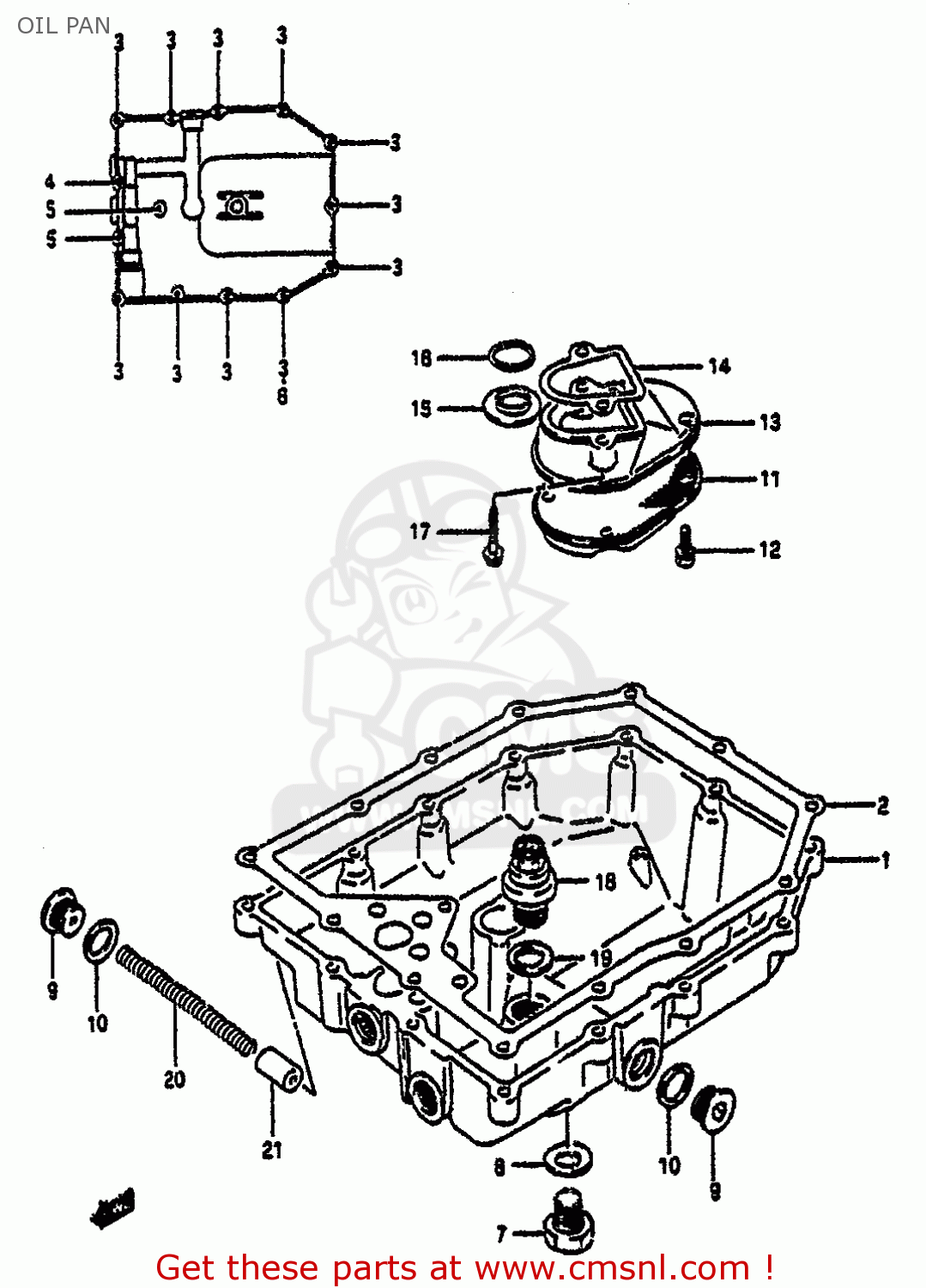 OIL PAN GSXR1100 1992 (N) (E01 E02 E04 15 16 17 18 21 22 24 25 34 39 53)