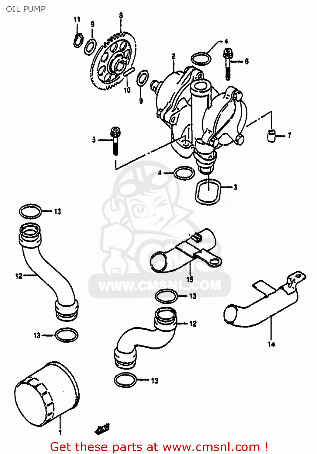 OIL PUMP GSXR1100 1992 (N) (E01 E02 E04 15 16 17 18 21 22 24 25 34 39 53)