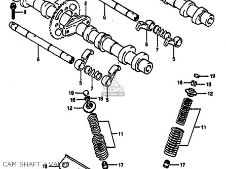 CAM SHAFT / VALVE - GSXR1100 1992 (N) (E01 E02 E04 15 16 17 18 21 22 24 25 34 39 53)