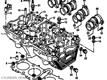 CYLINDER HEAD - GSXR1100 1992 (N) (E01 E02 E04 15 16 17 18 21 22 24 25 34 39 53)