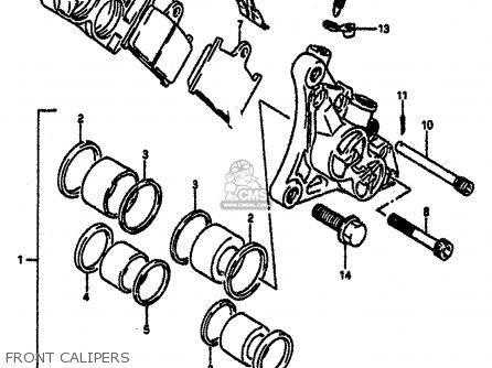 FRONT CALIPERS - GSXR1100 1992 (N) (E01 E02 E04 15 16 17 18 21 22 24 25 34 39 53)