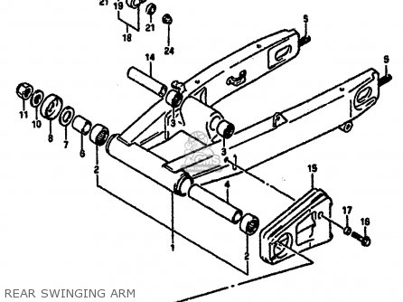 REAR SWINGING ARM - GSXR1100 1992 (N) (E01 E02 E04 15 16 17 18 21 22 24 25 34 39 53)