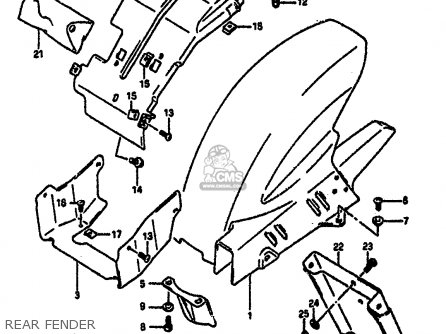 REAR FENDER - GSXR1100 1992 (N) (E01 E02 E04 15 16 17 18 21 22 24 25 34 39 53)