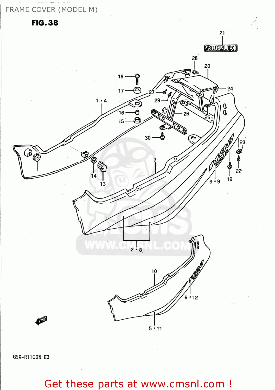 FRAME COVER (MODEL M) GSXR1100 1992 (N) USA (E03)