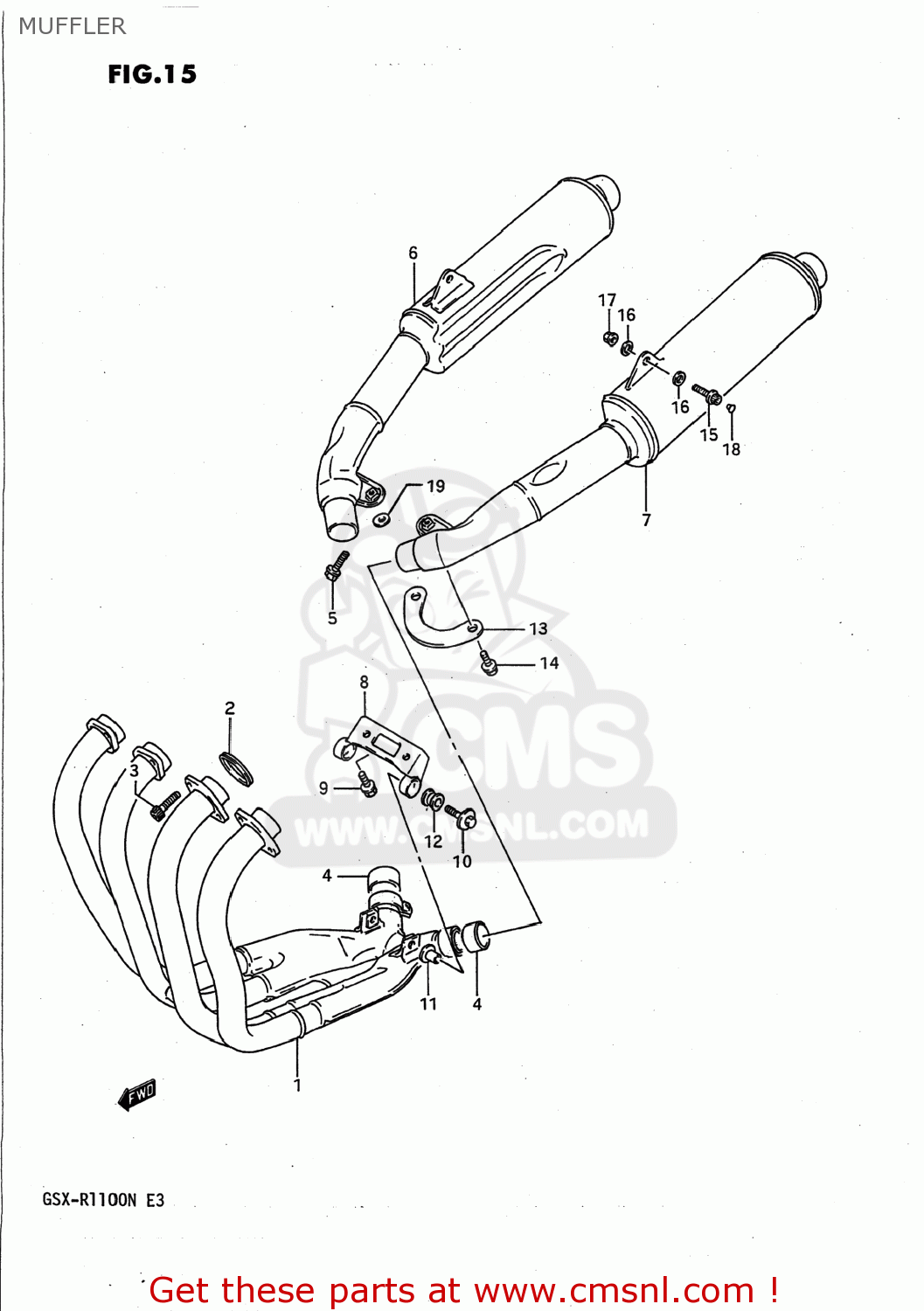 MUFFLER GSXR1100 1992 (N) USA (E03)