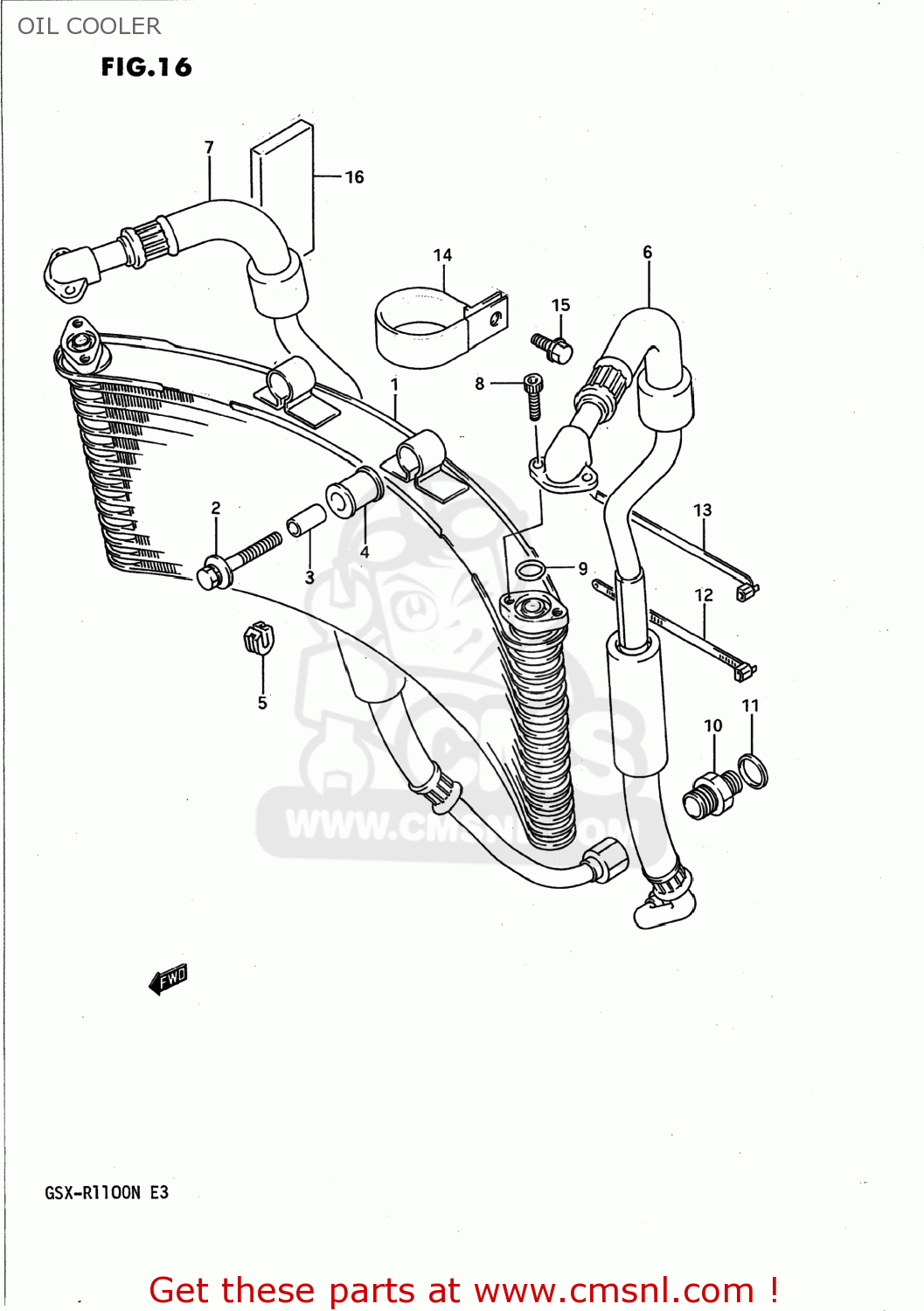 OIL COOLER GSXR1100 1992 (N) USA (E03)