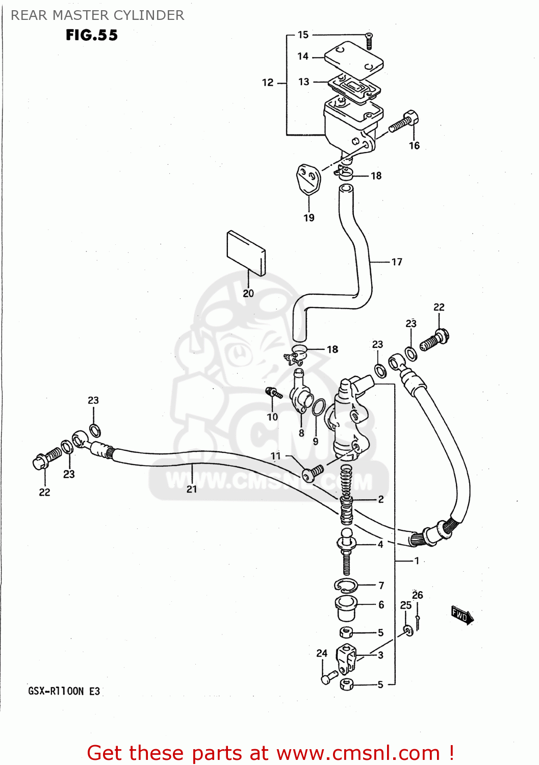 REAR MASTER CYLINDER GSXR1100 1992 (N) USA (E03)