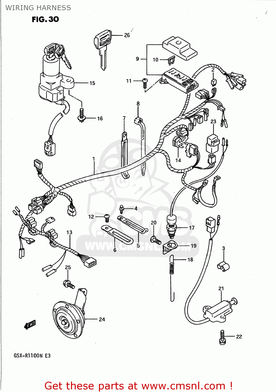WIRING HARNESS GSXR1100 1992 (N) USA (E03)