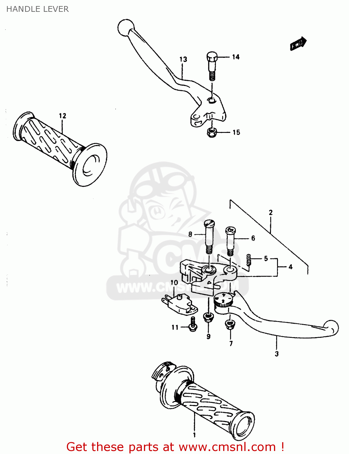 HANDLE LEVER GSXR1100W 1993 (P) (E01 E02 E04 E15 E17 18 21 22 24 25 34 39 53)