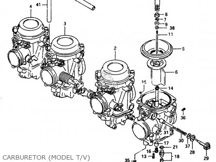 CARBURETOR (MODEL T/V) - GSXR1100W 1993 (P) (E01 E02 E04 E15 E17 18 21 22 24 25 34 39 53)