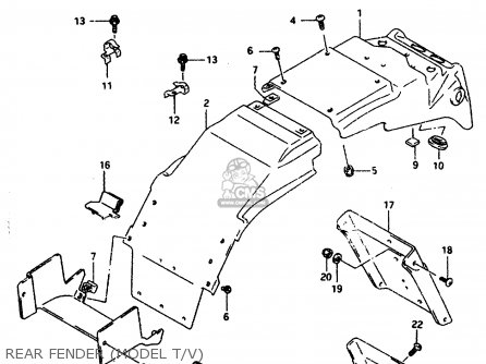 REAR FENDER (MODEL T/V) - GSXR1100W 1993 (P) (E01 E02 E04 E15 E17 18 21 22 24 25 34 39 53)