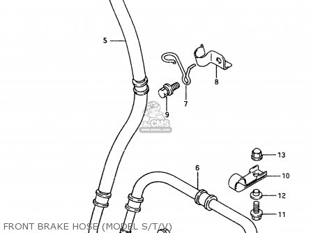 FRONT BRAKE HOSE (MODEL S/T/V) - GSXR1100W 1993 (P) (E01 E02 E04 E15 E17 18 21 22 24 25 34 39 53)