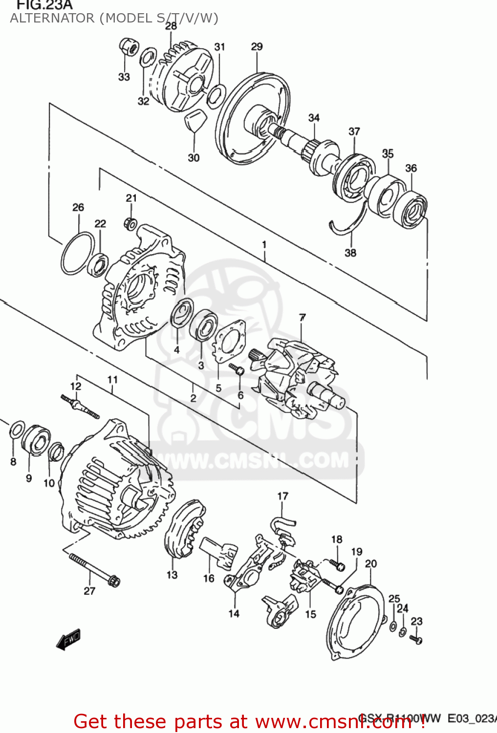 ALTERNATOR (MODEL S/T/V/W) GSXR1100W 1993 (P) USA (E03)