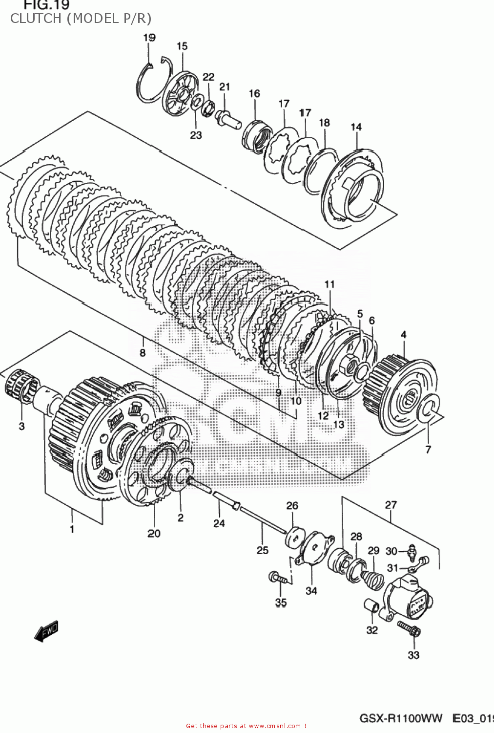 CLUTCH (MODEL P/R) GSXR1100W 1993 (P) USA (E03)