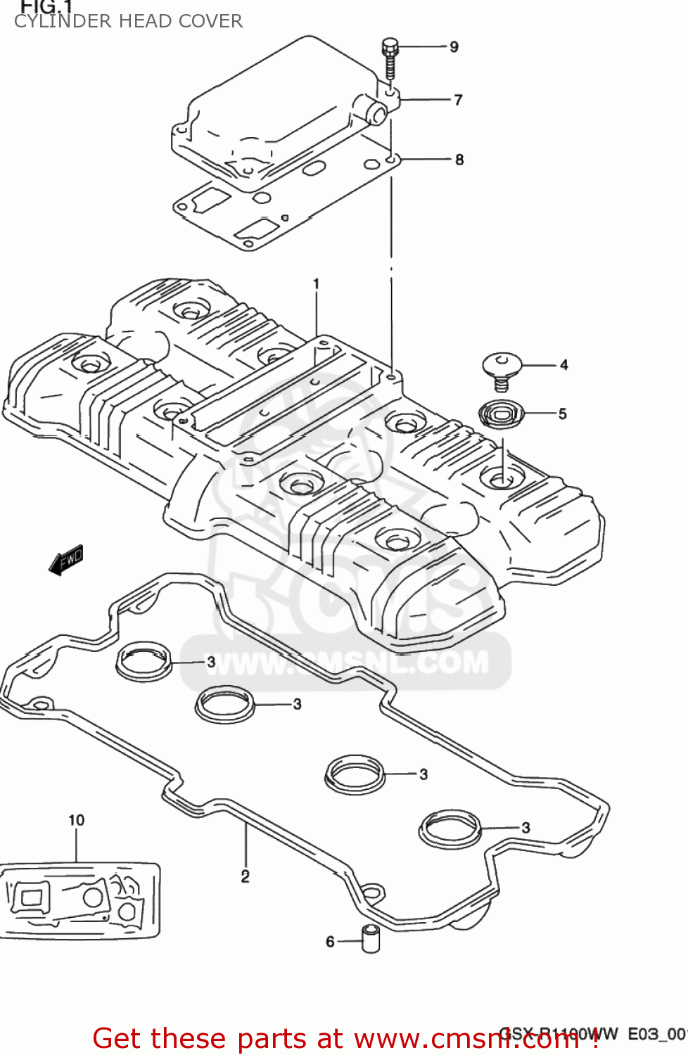 CYLINDER HEAD COVER GSXR1100W 1993 (P) USA (E03)