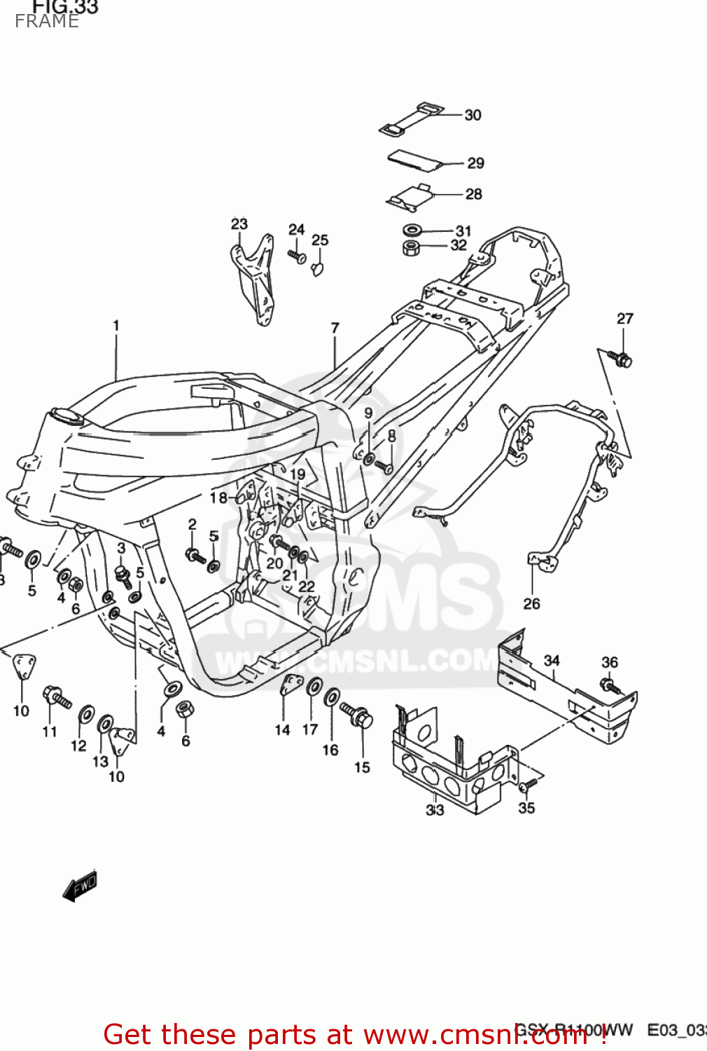 FRAME GSXR1100W 1993 (P) USA (E03)