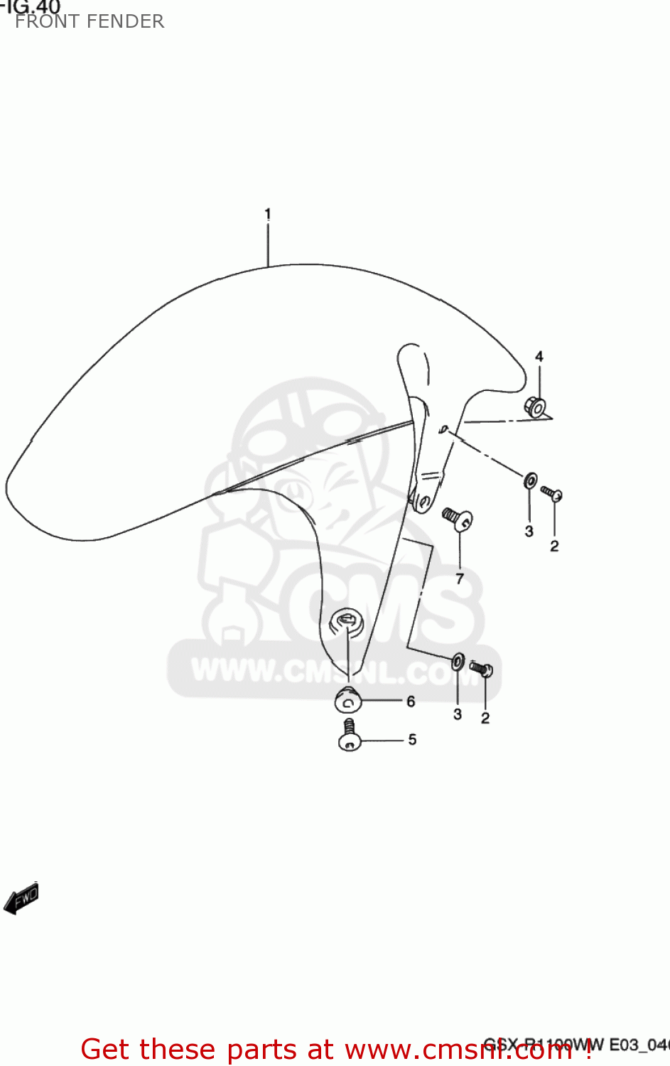 FRONT FENDER GSXR1100W 1993 (P) USA (E03)