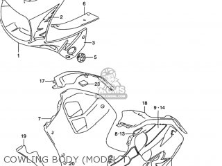 COWLING BODY (MODEL T) - GSXR1100W 1993 (P) USA (E03)