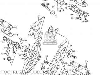 FOOTREST (MODEL P/R) - GSXR1100W 1993 (P) USA (E03)