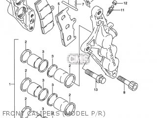 FRONT CALIPERS (MODEL P/R) - GSXR1100W 1993 (P) USA (E03)