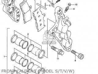 FRONT CALIPERS (MODEL S/T/V/W) - GSXR1100W 1993 (P) USA (E03)