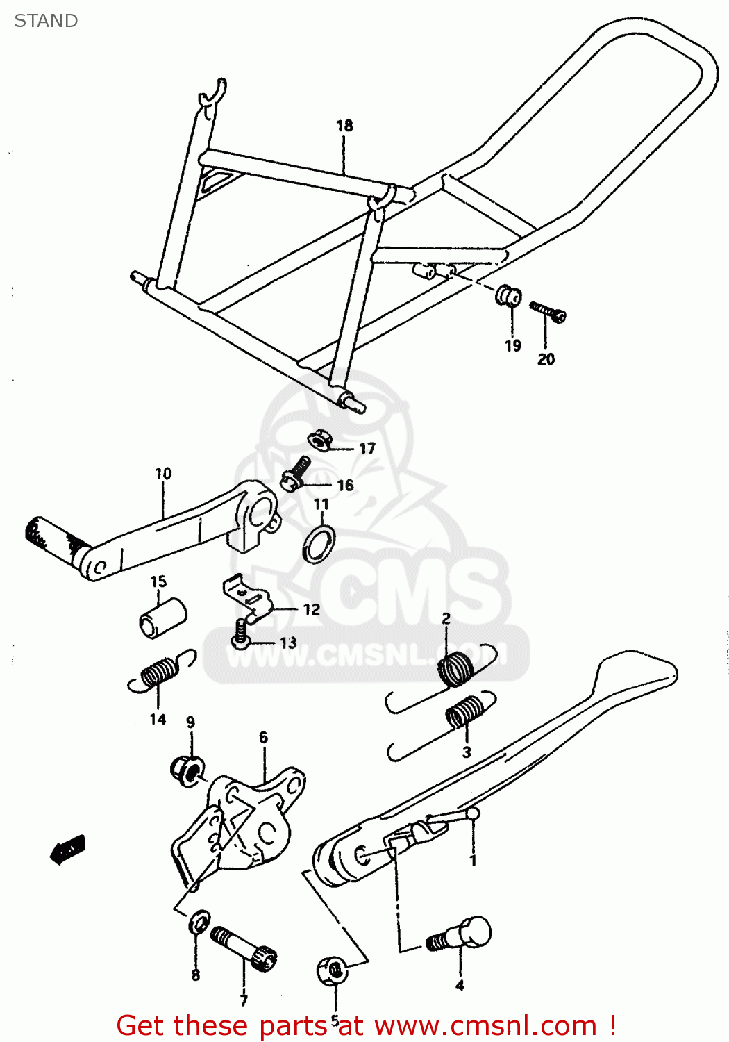 STAND GSXR1100W 1994 (R) (E01 E02 E04 E15 E17 18 21 22 24 25 34 39 53)